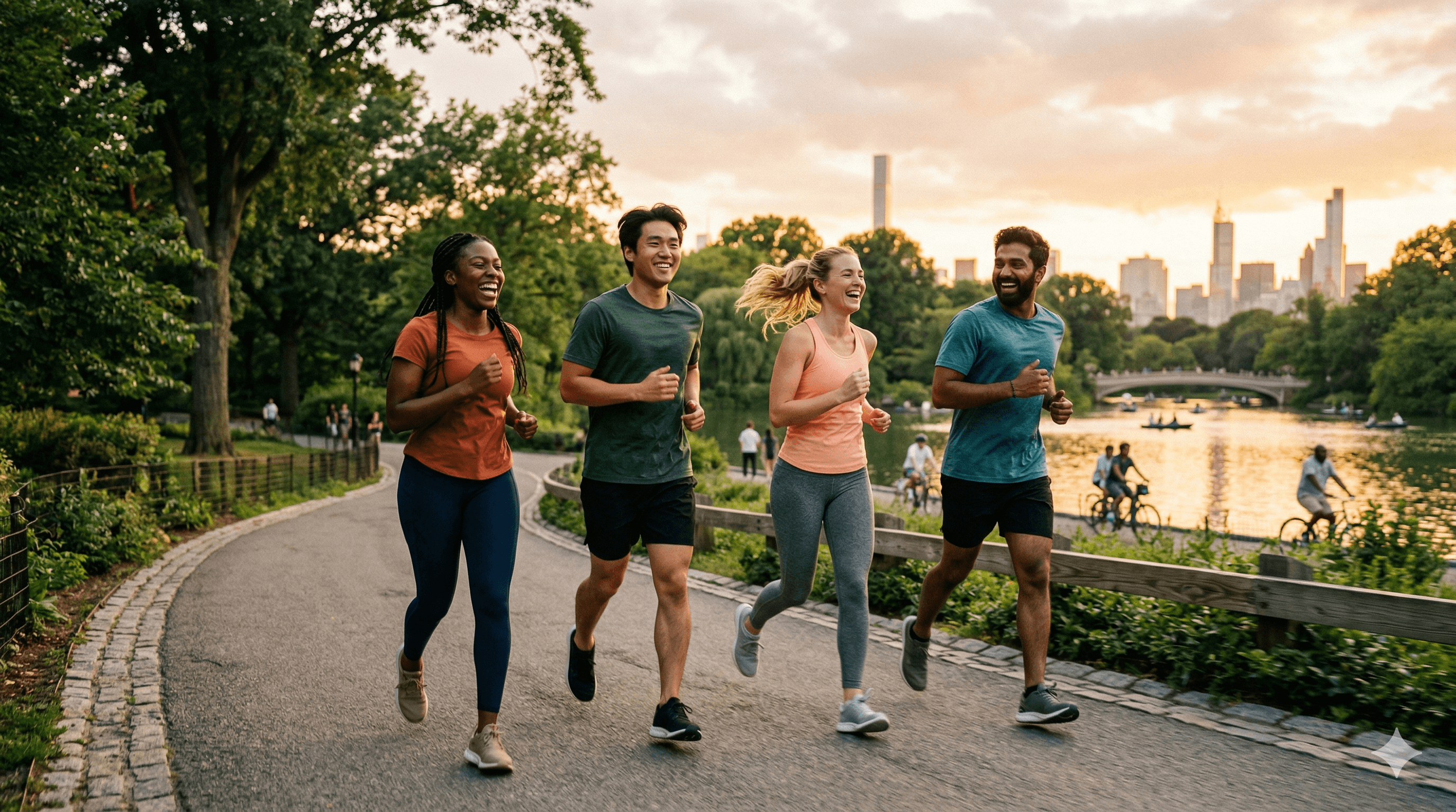 People running together